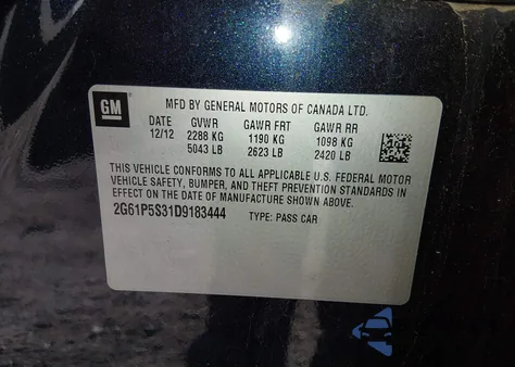 2013 Cadillac Xts Luxury from USA, damaged, VIN 2G61P5S31D9183444